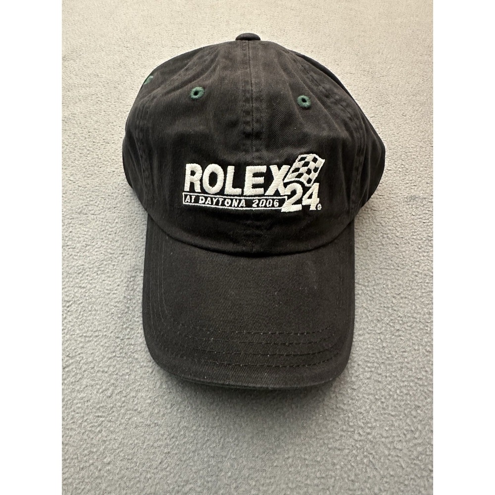 Rolex 24 at Daytona Cap Hat Racing Black/Green Embroider Spellout Side Logo NEW